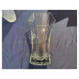 Vintage Crystal Vase, likely Cristal d' Arques France or RCR Italy and Vintage Indiana Hoosier Glasse Vase Clear Hexagon