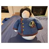 Handmade Plush Bunny with Weighted Bottom and Christmas Design