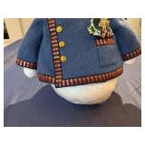 Handmade Plush Bunny with Weighted Bottom and Christmas Design