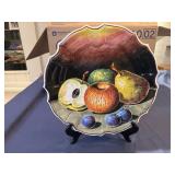 M&R Mid Century Hand Painted Ceramic Plate (Made in Italy)