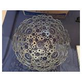 American Metalcraft Ring Design Silver Metal Art Bowl 19' Diameter x 10' Tall