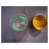Set of 8 Rock Glasses with Removable Brass Holders (never used)