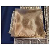 Elegant Gold Satin Tablecloth, Napkins, Napkin Rings, Set of Tall Stirrers