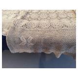 Beautiful Vintage Cream and Beige Hand Crotched Tablecloths (Cream - ~60' x 114', Beige - ~ 64' x 124'