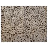 Beautiful Vintage Cream and Beige Hand Crotched Tablecloths (Cream - ~60' x 114', Beige - ~ 64' x 124'