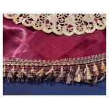 Round Table Covers - Gold Topper with Red and Gold Longer Cover (Fits small round corner table)