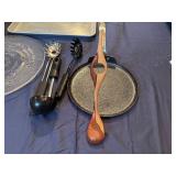 Unique Koa Wood Golf Club Wine Stand, The Rock 10' Non-Stick Crepe Pan, Baking Tray, Vintage Shooting Star Serving Dish