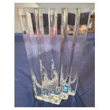 Unique Glass Vase 7.5' x 5 x 11' Tall. Notches Make Flower Arranging a Breeze!