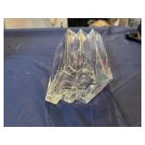 Unique Glass Vase 7.5' x 5 x 11' Tall. Notches Make Flower Arranging a Breeze!