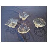 Set of Crystal Flower Shaped Gelato Bowls