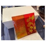 Prima Donna Decoupage Gold Leaf Designer Platter 14' Square