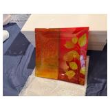 Prima Donna Decoupage Gold Leaf Designer Platter 14' Square