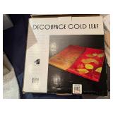 Prima Donna Decoupage Gold Leaf Designer Platter 14' Square
