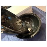 Decorative Hammered Gold Colored Metal Bowl (15.5' Diameter) Includes Two Black Liners