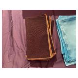 Linen and Silk Napkins - Black with Gold Trim - Qty 8, Blue - Qty 10, Black - Qty 10