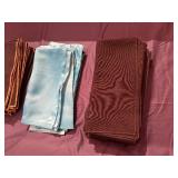 Linen and Silk Napkins - Black with Gold Trim - Qty 8, Blue - Qty 10, Black - Qty 10