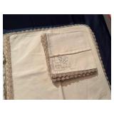 Decorative Vintage Embroidered Napkins: 10 Cream, 12 Large White, 7 Small White