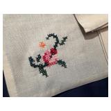 Vintage Embroidered Napkin Sets: Cream Colored Set of 8 and Set of 10