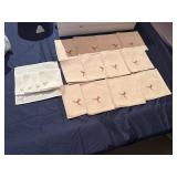 Vintage Embroidered Napkins - Cream Colored Set of 12, White Set of 5