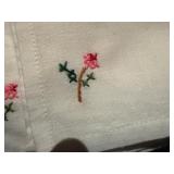 Vintage Embroidered Napkins - Cream Colored Set of 12, White Set of 5