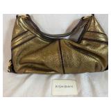 Yves Saint Laurent Gold Leather Handbag in Very Good Condition