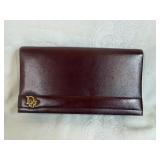 Christian Dior Maroon Leather Clutch/Purse. In Very Good Condition.