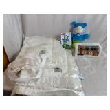Two Little Giraffe Ultra Soft Baby Blankets (Unused), Glow Worm (unused), Waddle Rattle Socks New in Box
