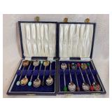 Two Vintage Sets of Demitasse Coffee Bean Spoons (EPNS) Circa 1900-1940's