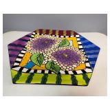 Studio Design Works Hexagonal Hand-Painted Decorative Plate or Platter. 18.5'