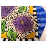 Studio Design Works Hexagonal Hand-Painted Decorative Plate or Platter. 18.5'