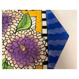Studio Design Works Hexagonal Hand-Painted Decorative Plate or Platter. 18.5'