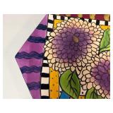 Studio Design Works Hexagonal Hand-Painted Decorative Plate or Platter. 18.5'