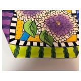 Studio Design Works Hexagonal Hand-Painted Decorative Plate or Platter. 18.5'