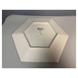 Studio Design Works Hexagonal Hand-Painted Decorative Plate or Platter. 18.5'