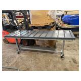 Aluminum Rolling Cart Topped with Industrial Roller Conveyor
