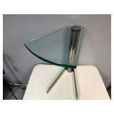 Vintage Mid Century Modern Polished Steel and Glass Table 18' x 11 1/4' x 20'