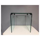 Mid Century Modern Glass Waterfall Side Table 17' x 16' x 16 1/2'