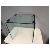 Mid Century Modern Glass Waterfall Side Table 17' x 16' x 16 1/2'
