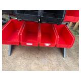 Akro Bin Stand with 17 Various Sized Akro Bins