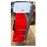 Akro Bin Stand with 17 Various Sized Akro Bins