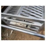 Large Aluminum Rolling Cart. Four Tilted Shelves. Two Bottom Flat Shelves, Side Storage Compartment