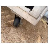 Large Aluminum Rolling Cart. Four Tilted Shelves. Two Bottom Flat Shelves, Side Storage Compartment