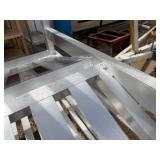 Large Aluminum Rolling Cart. Four Tilted Shelves. Two Bottom Flat Shelves, Side Storage Compartment