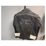 Black Women's Leather Biker Jacket (Size 12)