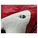 Red/Cream Leather Biker's Jacket Size 10