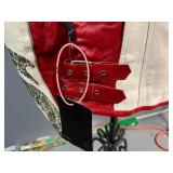 Red/Cream Leather Biker's Jacket Size 10