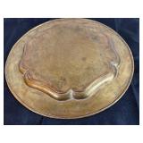 Vintage Intricate Etched Brass Arabic Tray for Serving or Display 15 1/2'