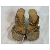 Aerosoles Green Slip on Sandals Size 8, Stuart Weitzman Gold Wedge Sandals ~ 8.5