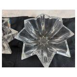 Beautiful Pair of Cristal d'Arques Paris Eight-Pointed Star Large Crystal Bowls 12' x 12' x 5'