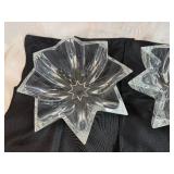 Beautiful Pair of Cristal d'Arques Paris Eight-Pointed Star Large Crystal Bowls 12' x 12' x 5'